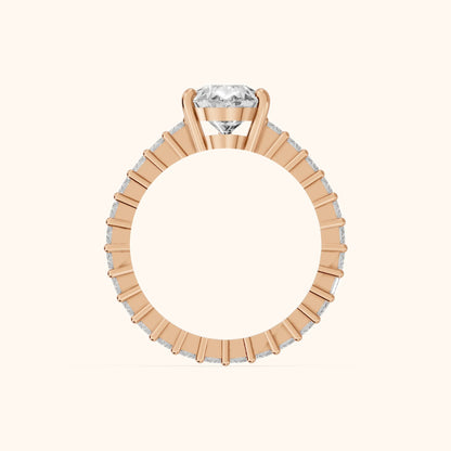 Mallory Shared Prong Pear Diamond Engagement Ring in Rose Gold - FingerView.webp