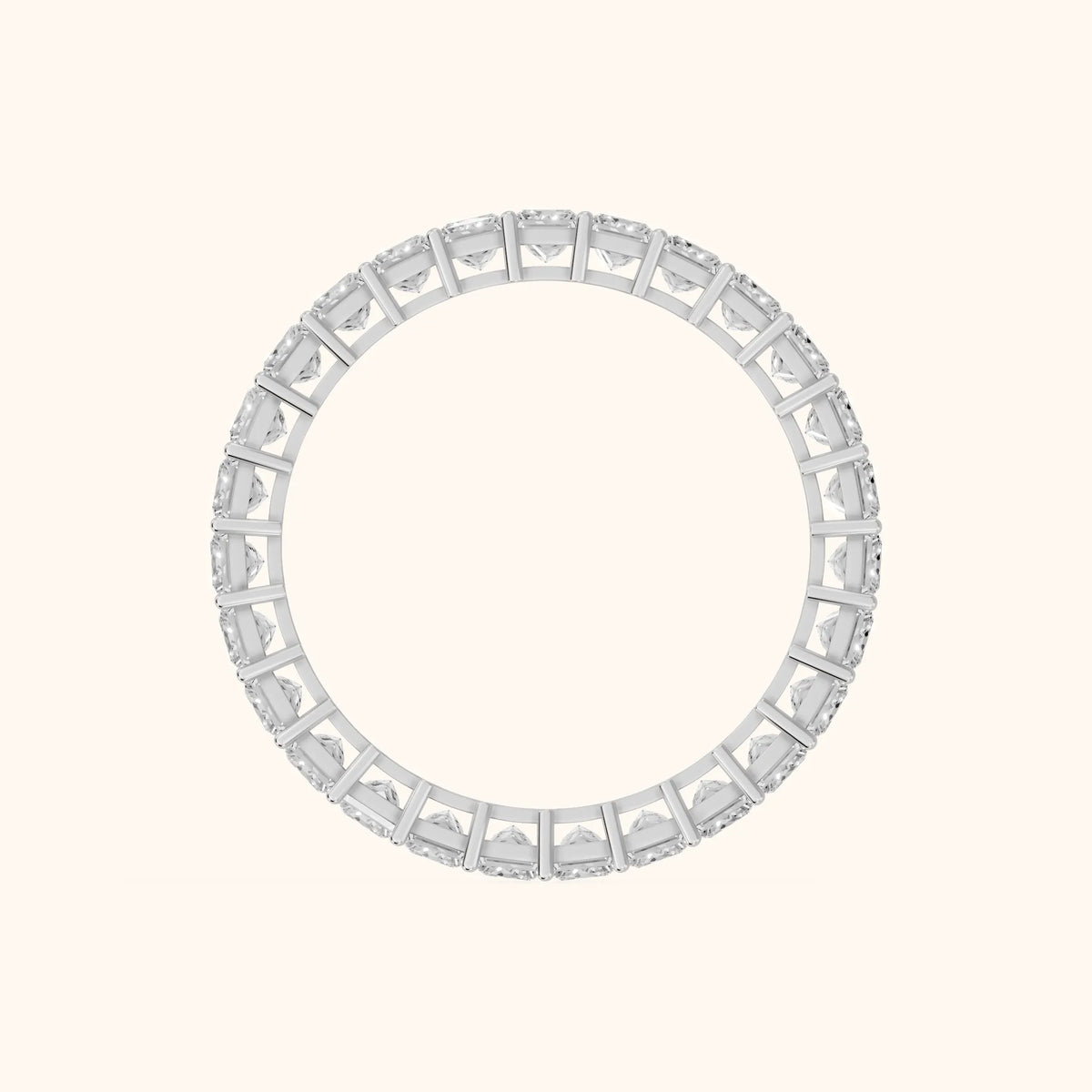 Manon Shared Prong Princess Diamond Eternity Band in Silver - FingerView