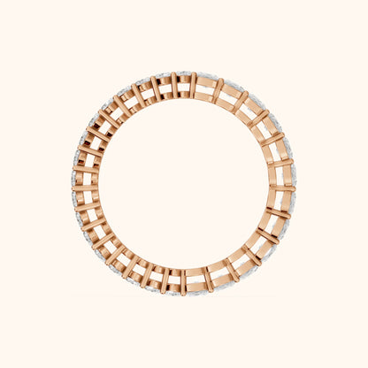 Tania Shared Prong Marquise & Cushion Diamond Eternity Band in Rose Gold - FingerView