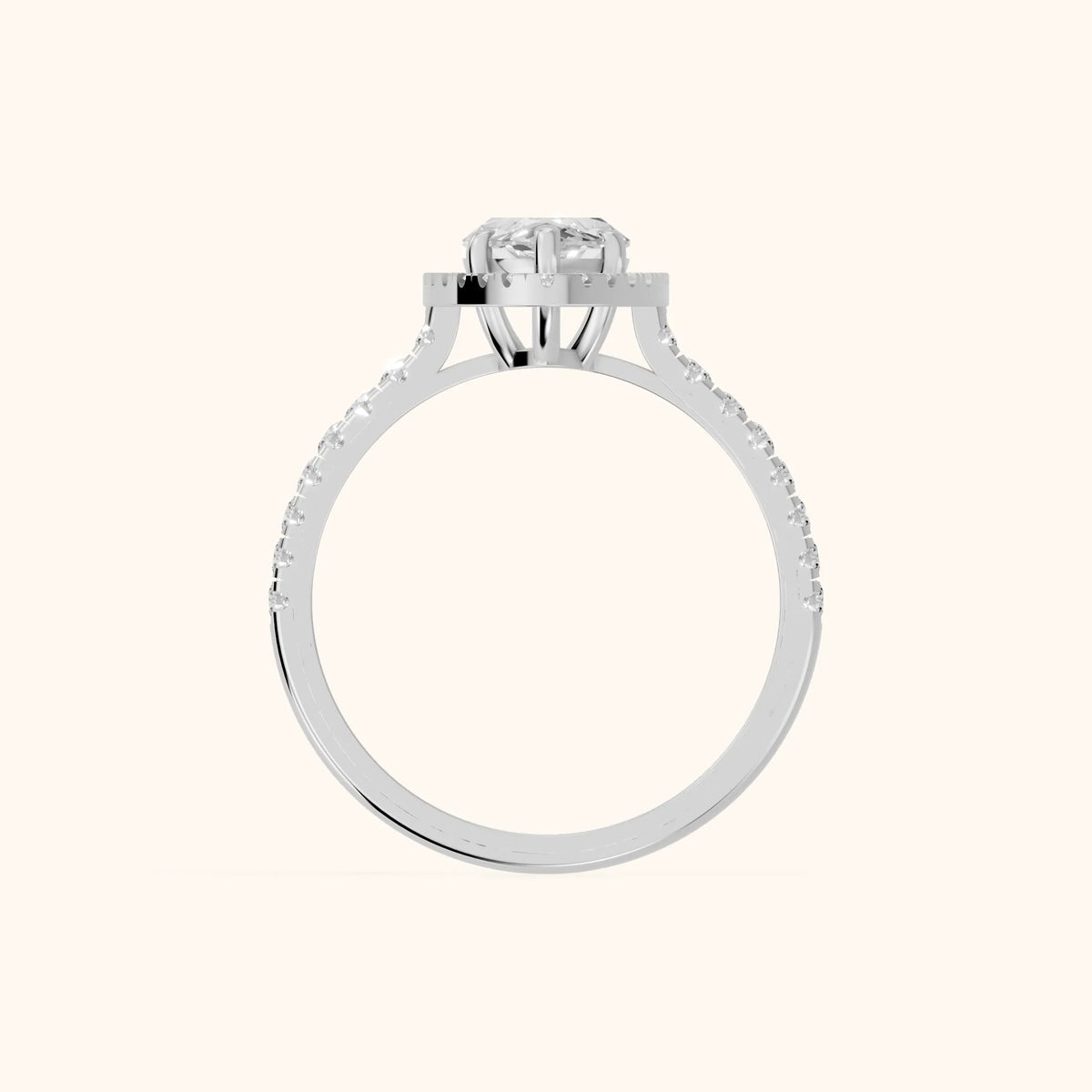 Mabel Halo French Pavé Marquise Diamond Engagement Ring in White Gold - FingerView.webp