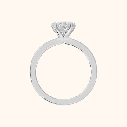 Matilda Cathedral Solitaire Heart Diamond Engagement Ring in Platinum - FingerView.webp