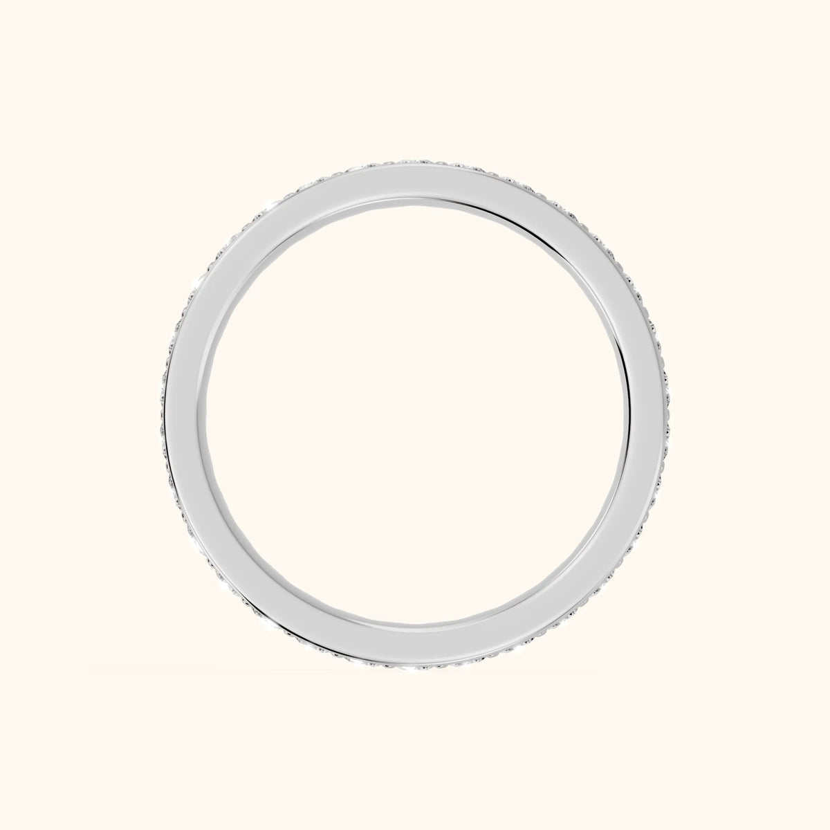 Belen Channel Set Round Diamond Eternity Band in Silver - FingerView