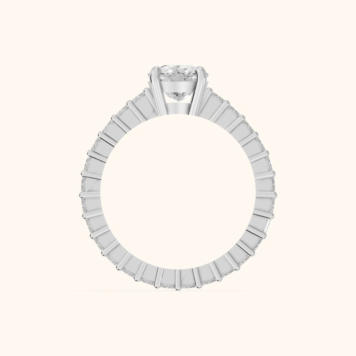 Mallory Shared Prong Cushion Diamond Engagement Ring in Platinum - FingerView.webp
