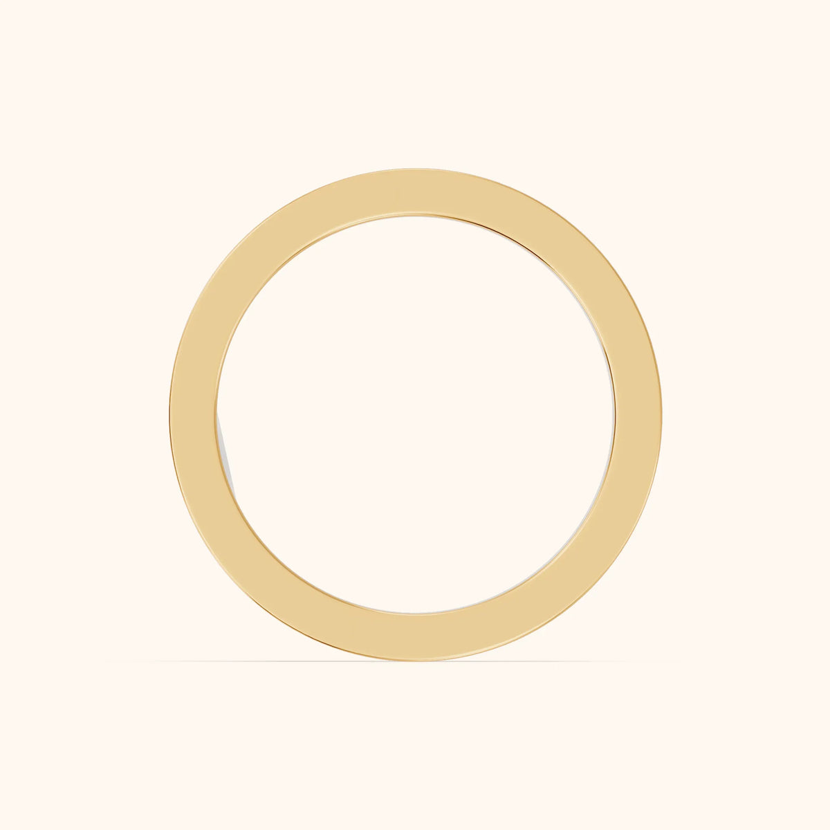 Soraya Flat Grooved Round Diamond Wedding Band in Yellow Gold - FingerView