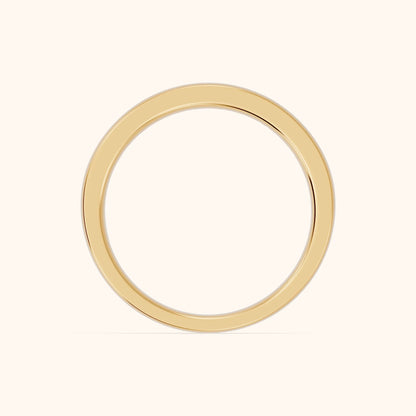 Lydia Channel Set Round & Baguette Diamond Half Eternity Band in Yellow Gold - FingerView