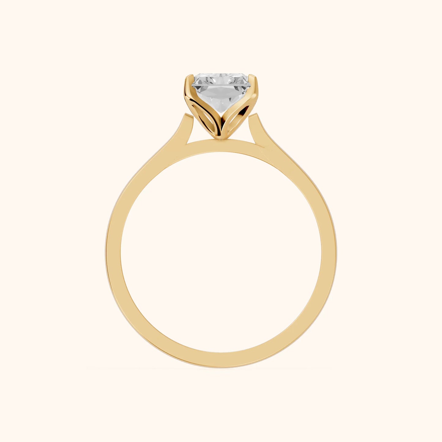 Isabella Bloom Solitaire Radiant Diamond Engagement Ring in Yellow Gold - FingerView
