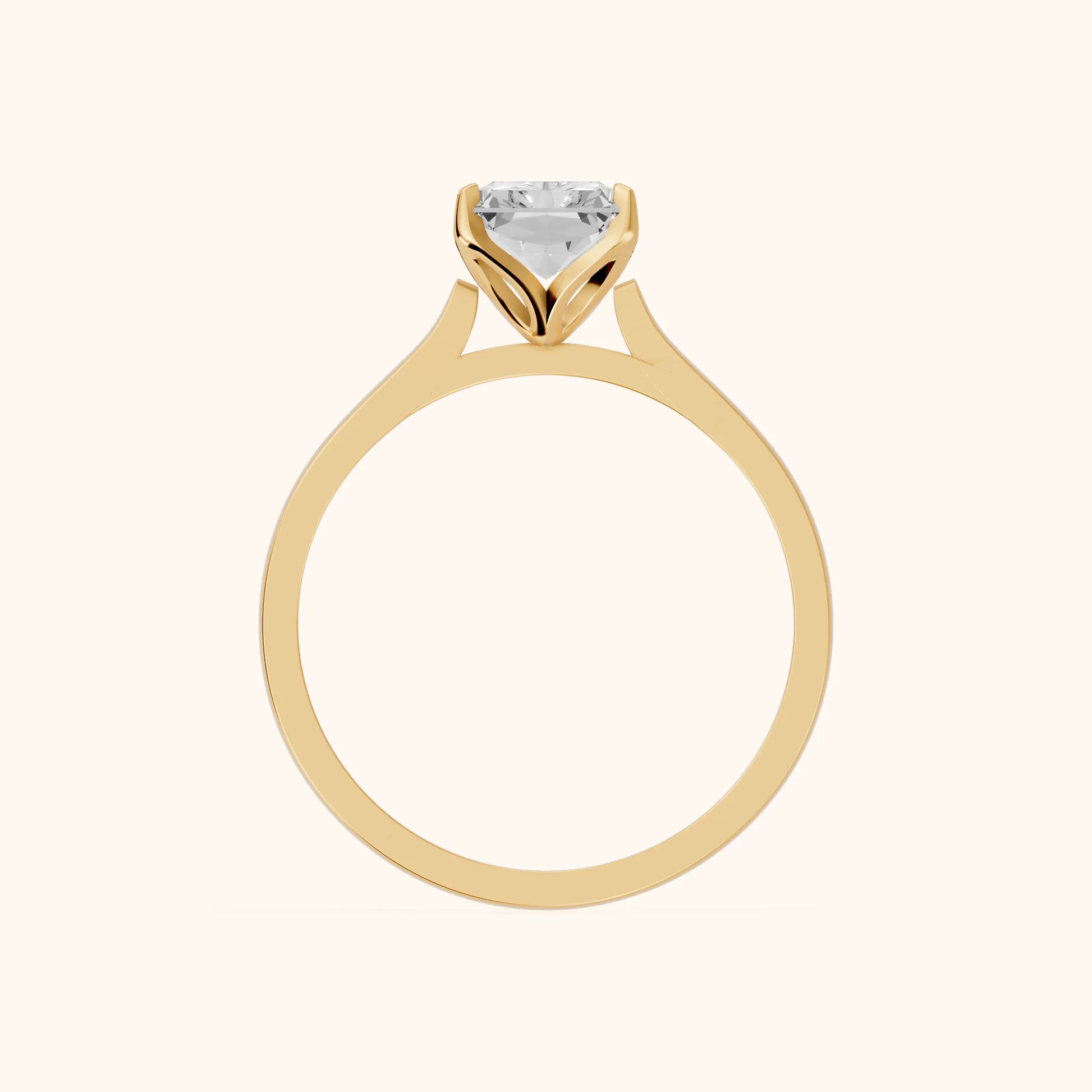 Isabella Bloom Solitaire Radiant Diamond Engagement Ring in Yellow Gold - FingerView