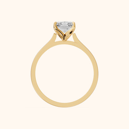 Isabella Bloom Solitaire Radiant Diamond Engagement Ring in Yellow Gold - FingerView