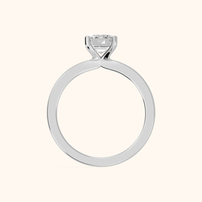 Matilda Cathedral Solitaire Emerald Diamond Engagement Ring in Platinum - FingerView.webp