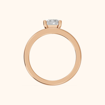 Maisie Four Prong Solitaire Emerald Diamond Engagement Ring in Rose Gold - FingerView.webp