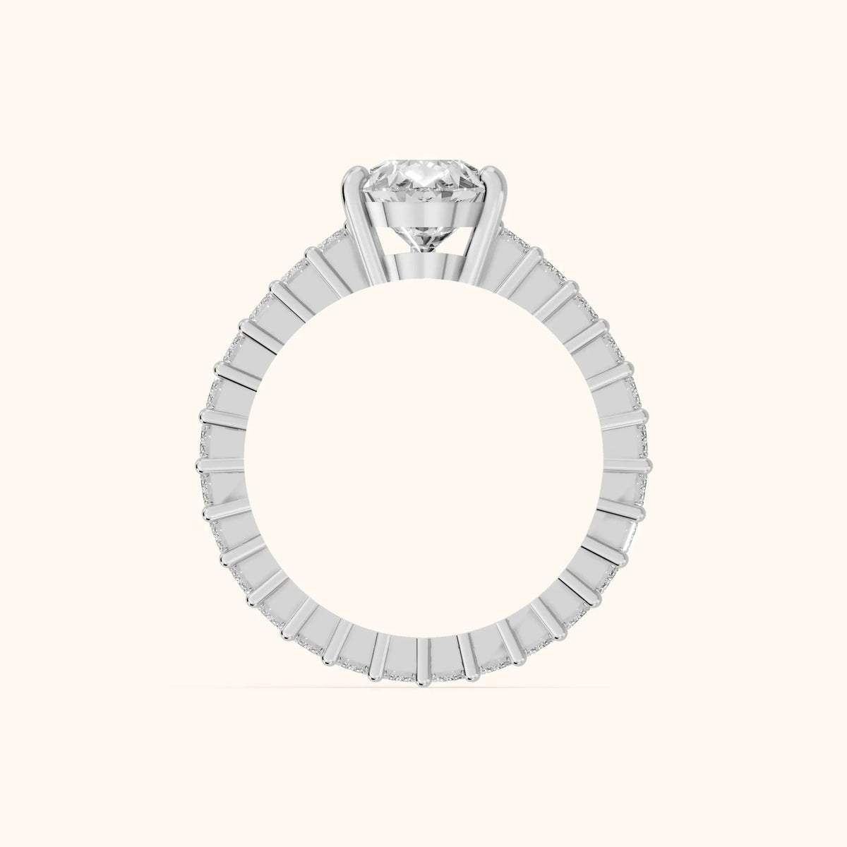 Mallory Shared Prong Pear Diamond Engagement Ring in Platinum - FingerView.webp