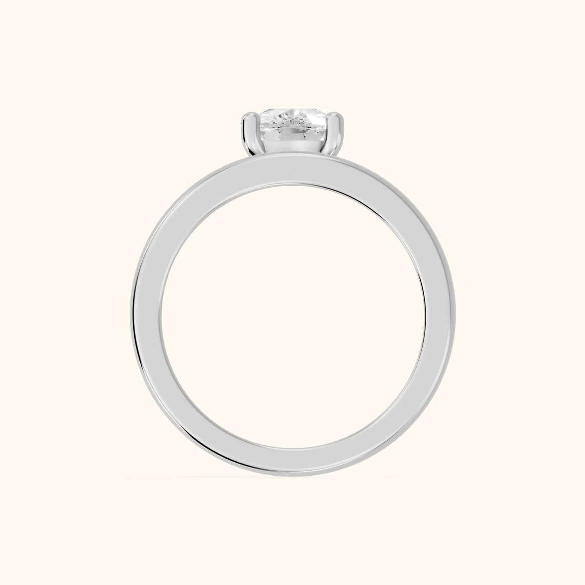 Maisie Four Prong Solitaire Cushion Diamond Engagement Ring in Platinum - FingerView.webp