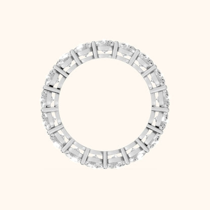 Camille Shared Prong Round Diamond Eternity Band in Silver - FingerView