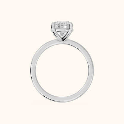 Cassandra Claw Prong Solitaire Oval Diamond Engagement Ring in White Gold - FingerView.webp