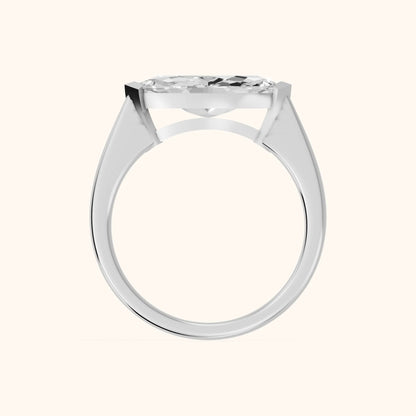 Magnolia East-West Marquise Diamond Engagement Ring in Silver - FingerView.webp