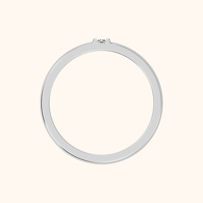 Kalina Channel Set Baguette Diamond Wedding Band in Silver - FingerView