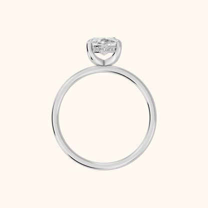 Charlotte Charm Solitaire Marquise Diamond Engagement Ring in Silver - FingerView