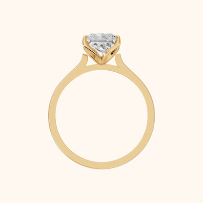 Isabella Bloom Solitaire Princess Diamond Engagement Ring in Yellow Gold - FingerView