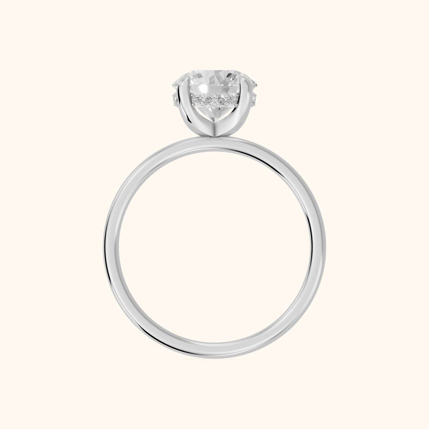 Charlotte Charm Solitaire Round Diamond Engagement Ring in White Gold - FingerView