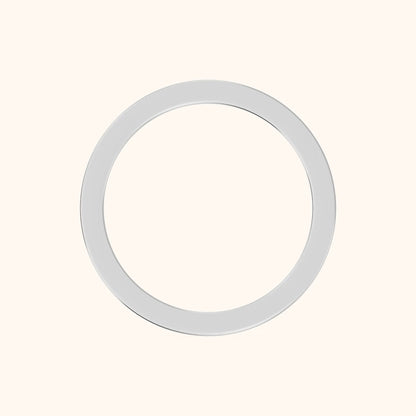Zoya Classic Flat Wedding Band in White Gold - FingerView