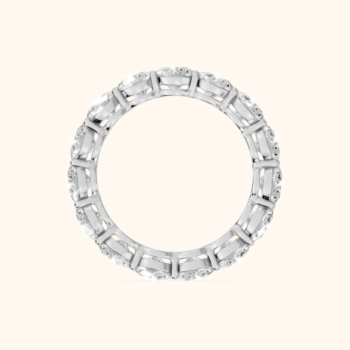 Larissa Shared Prong Round Diamond Eternity Band in Platinum - FingerView