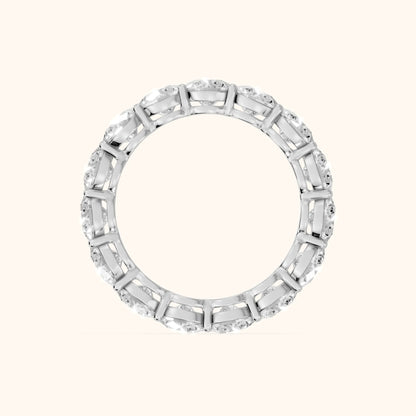 Larissa Shared Prong Round Diamond Eternity Band in Platinum - FingerView