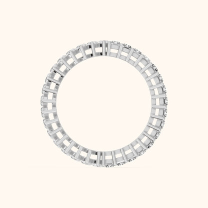 Maite Shared Prong Marquise & Baguette Diamond Eternity Band in Platinum - FingerView