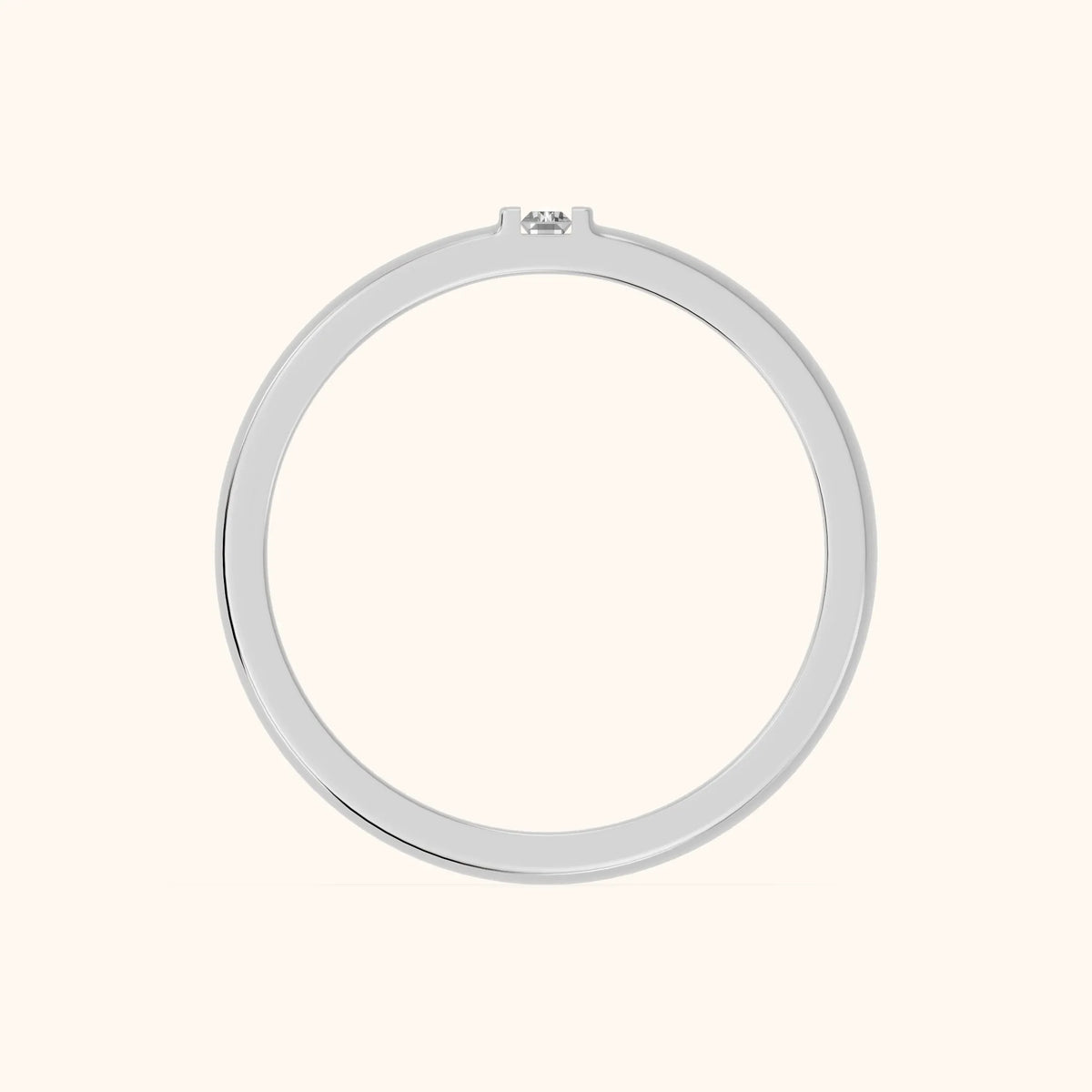 Kalina Channel Set Baguette Diamond Wedding Band in White Gold - FingerView
