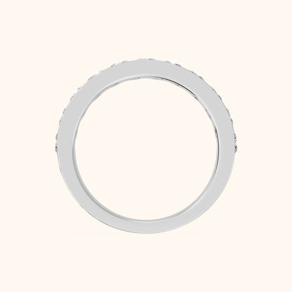 Oriana Channel Set Round Diamond Half Eternity Band in Platinum - FingerView