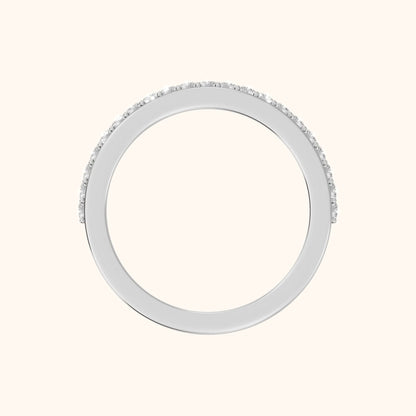 Tamara Micropavé Round Diamond Half Eternity Band in Silver - FingerView