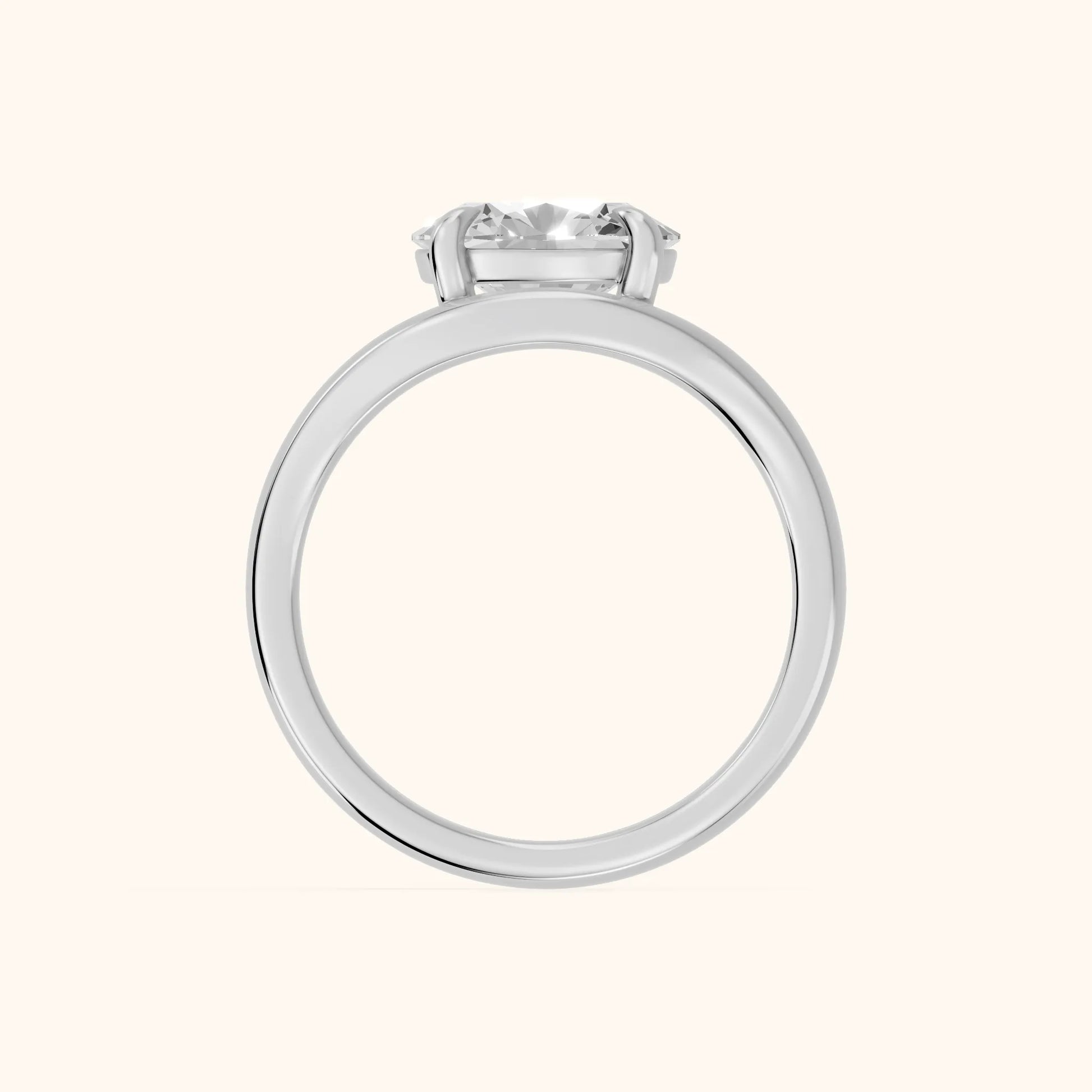Seraphina Criss Cross Oval Diamond Engagement Ring in Platinum - FingerView