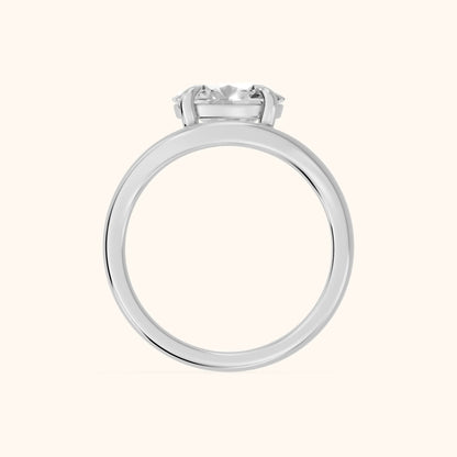 Seraphina Criss Cross Oval Diamond Engagement Ring in Platinum - FingerView