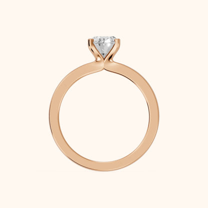 Matilda Cathedral Solitaire Oval Diamond Engagement Ring in Rose Gold - FingerView.webp