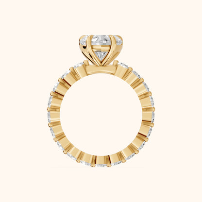 Bridget Sidestone Heart Diamond Engagement Ring in Yellow Gold - FingerView.webp