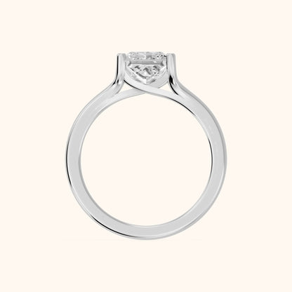 Nell Split Shank Solitaire Princess Diamond Engagement Ring in Silver - FingerView.webp