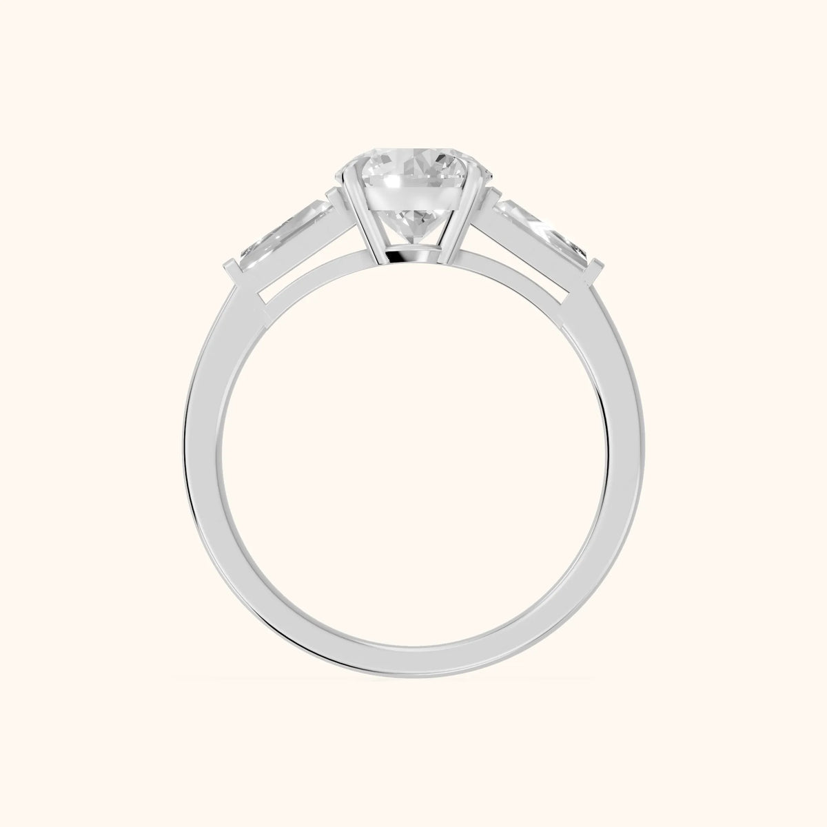 Winnie Three-Stone Round Diamond Engagement Ring in Platinum - FingerView.webp