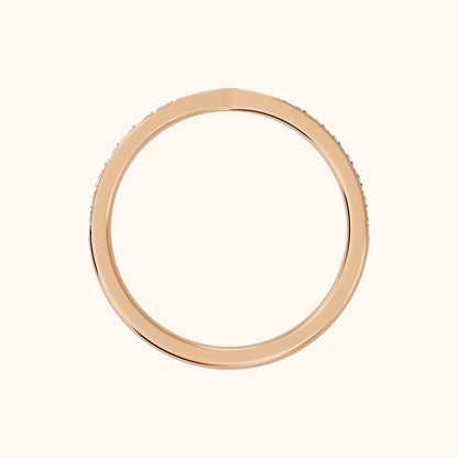 Tosca Tapered Riviera Round Diamond Half Eternity Band in Rose Gold - FingerView