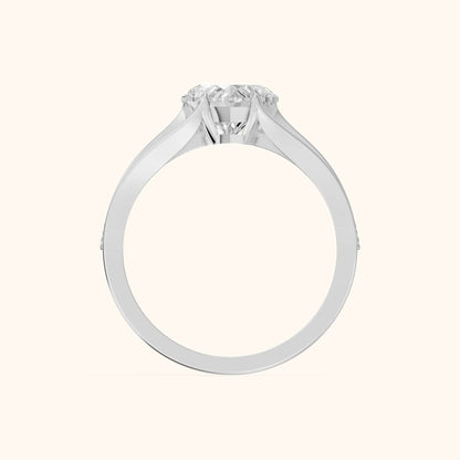Lucinda Split Shank Heart Diamond Engagement Ring in Platinum - FingerView.webp