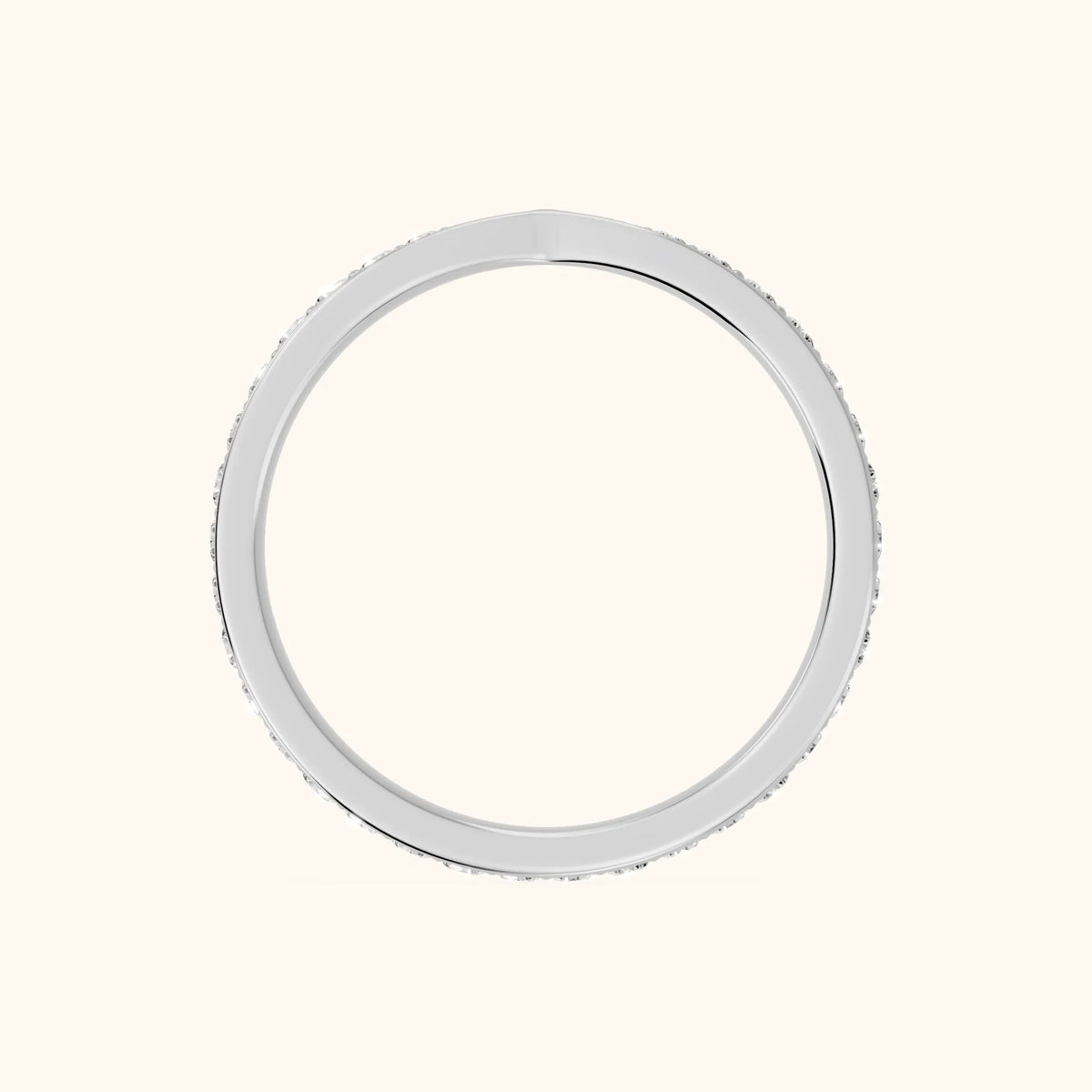 Zita Tapered Riviera Round Diamond Eternity Band in Platinum - FingerView
