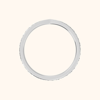 Zita Tapered Riviera Round Diamond Eternity Band in Platinum - FingerView