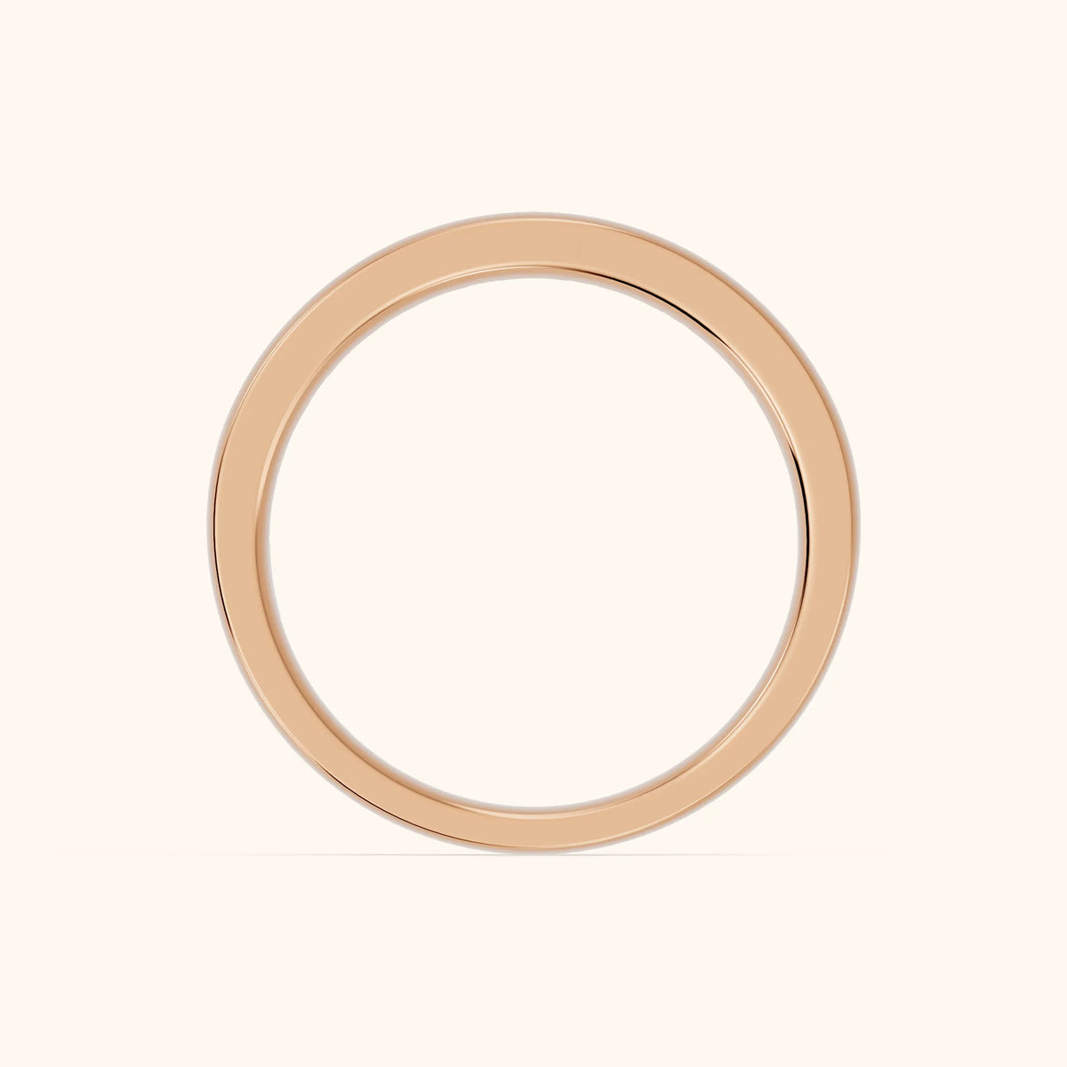 Lydia Channel Set Round & Baguette Diamond Half Eternity Band in Rose Gold - FingerView