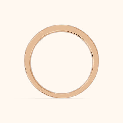 Lydia Channel Set Round & Baguette Diamond Half Eternity Band in Rose Gold - FingerView
