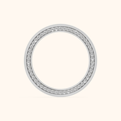 Kassia Micropavé Round Diamond Eternity Band in White Gold - FingerView