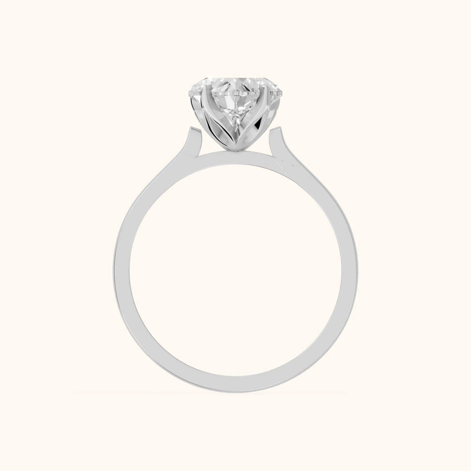 Isabella Bloom Solitaire Heart Diamond Engagement Ring in Silver - FingerView