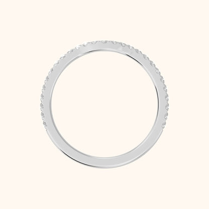 Helene Curved Round Diamond Half Eternity Band in Silver - FingerView