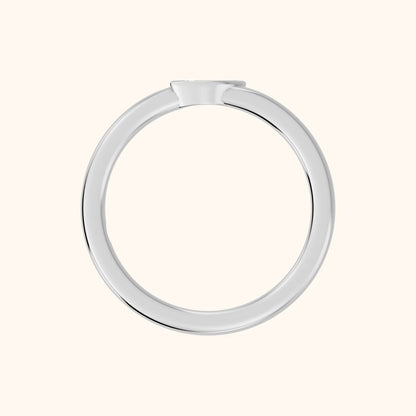 Renee Bezel Marquise Diamond Wedding Band in Platinum - FingerView