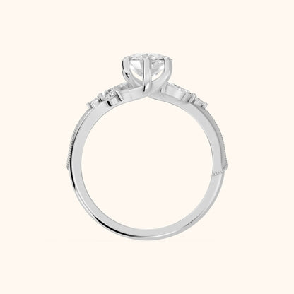 Joanna Milgrain Twist Cushion Diamond Engagement Ring in Platinum - FingerView.webp
