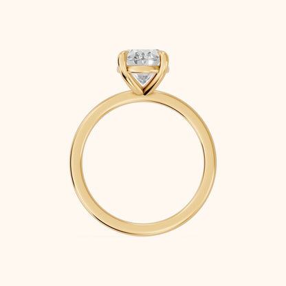 Cassandra Claw Prong Solitaire Oval Diamond Engagement Ring in Yellow Gold - FingerView.webp