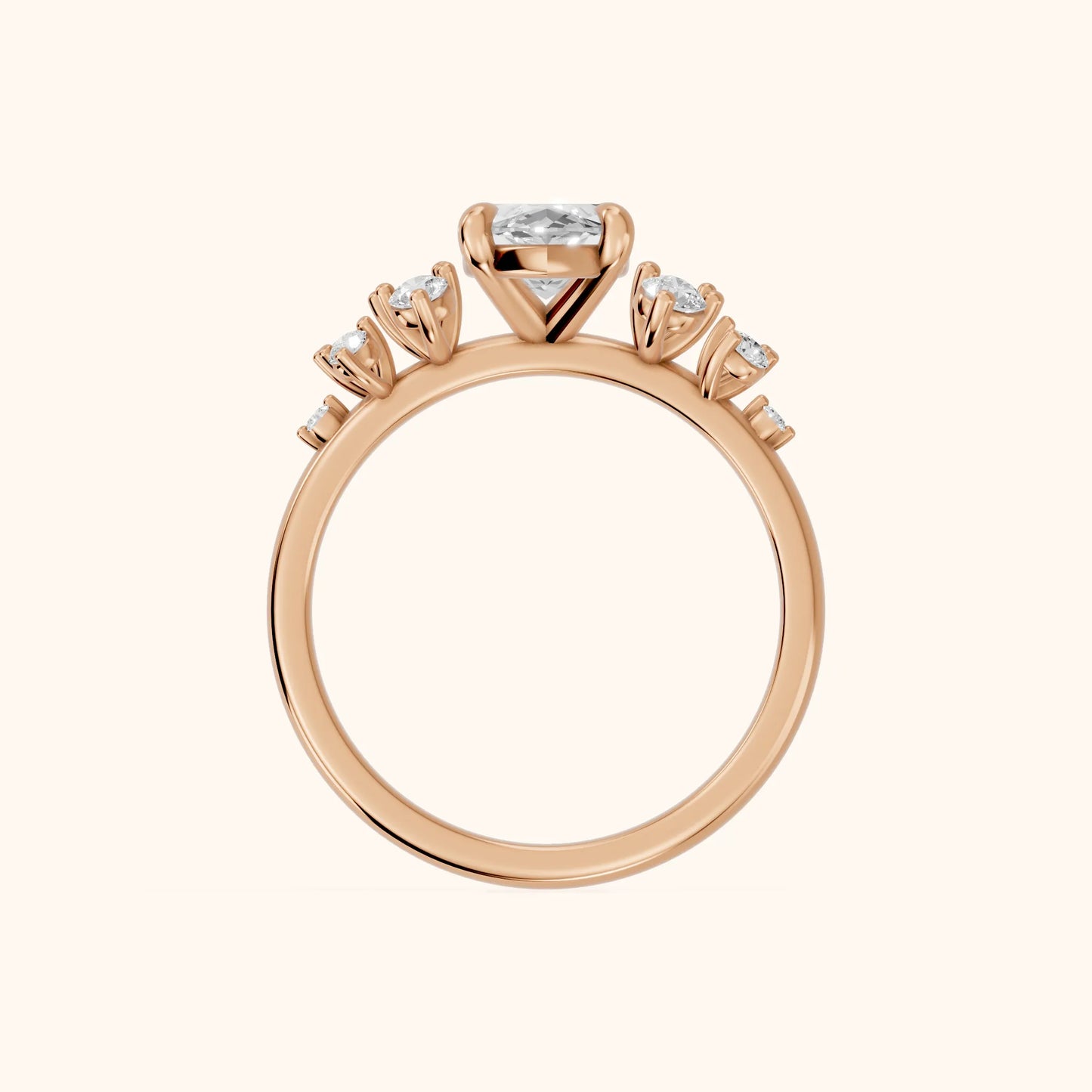 Evelina Bloom Marquise Diamond Engagement Ring in Rose Gold - FingerView