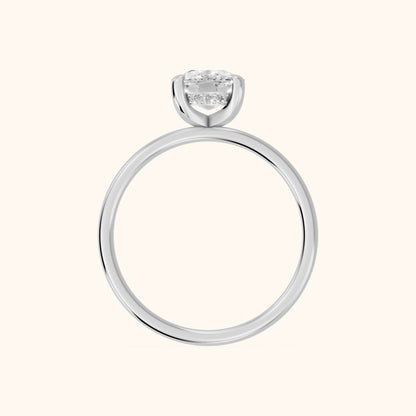 Charlotte Charm Cushion Diamond Solitaire Ring in White Gold - FingerView